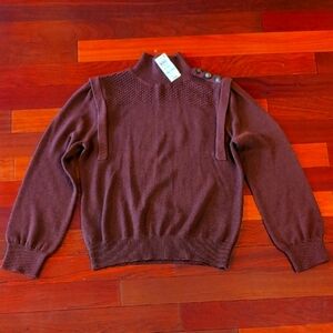 NWT - INC Women's Chocolate Brown Sweater with Button Detail